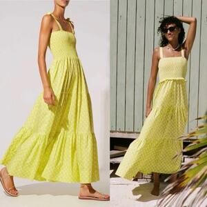 Solid & Striped The Indigo Dress Pineapple Tile Yellow Medium